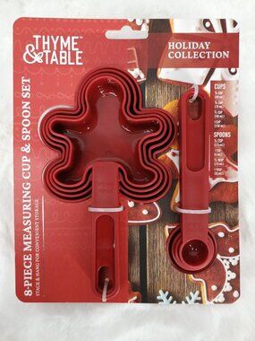 Thyme & Table Holiday Collection 8-Piece Gingerbread Measuring Cups & Spoons Set